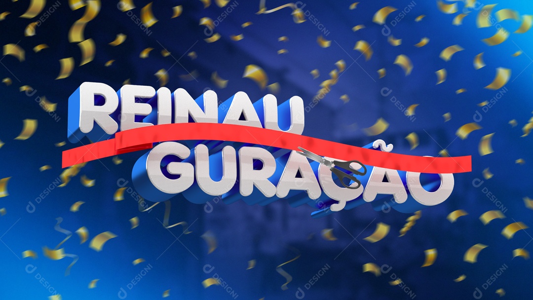 Elemento 3D Reinauguração Para Composição PSD