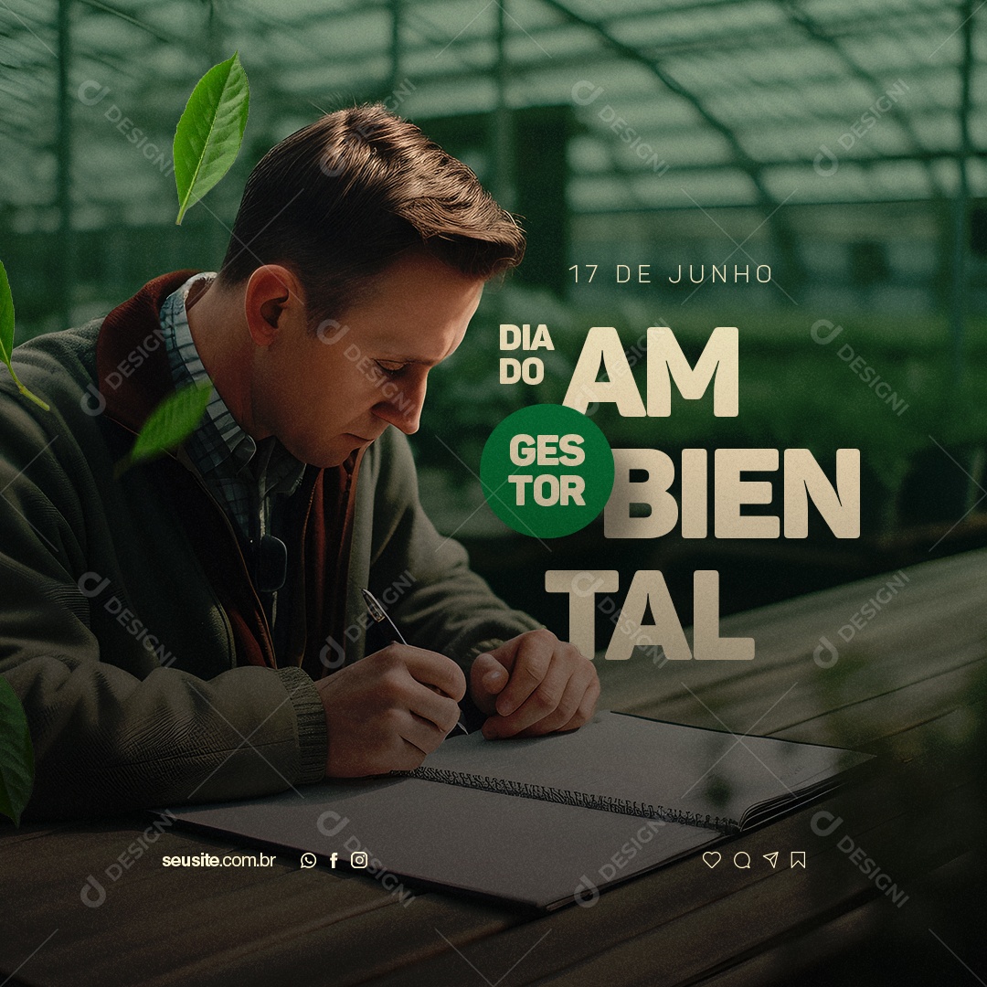 Dia Do Gestor Ambiental 17 De Junho Social Media PSD Editável