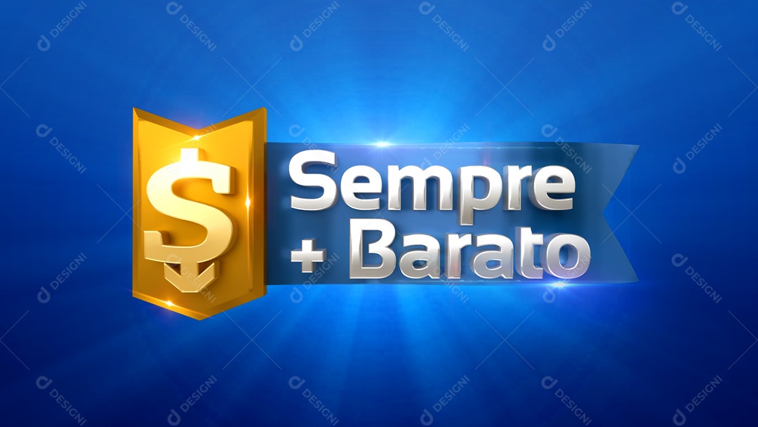 Elemento 3D Sempre Barato Para Composição PSD