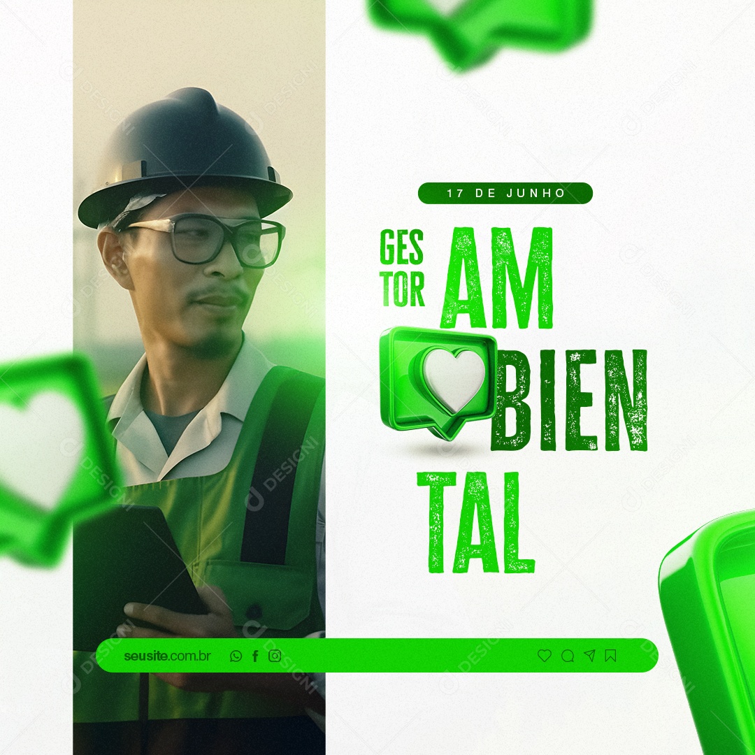 Dia Do Gestor Ambiental 17 De Junho Social Media PSD Editável