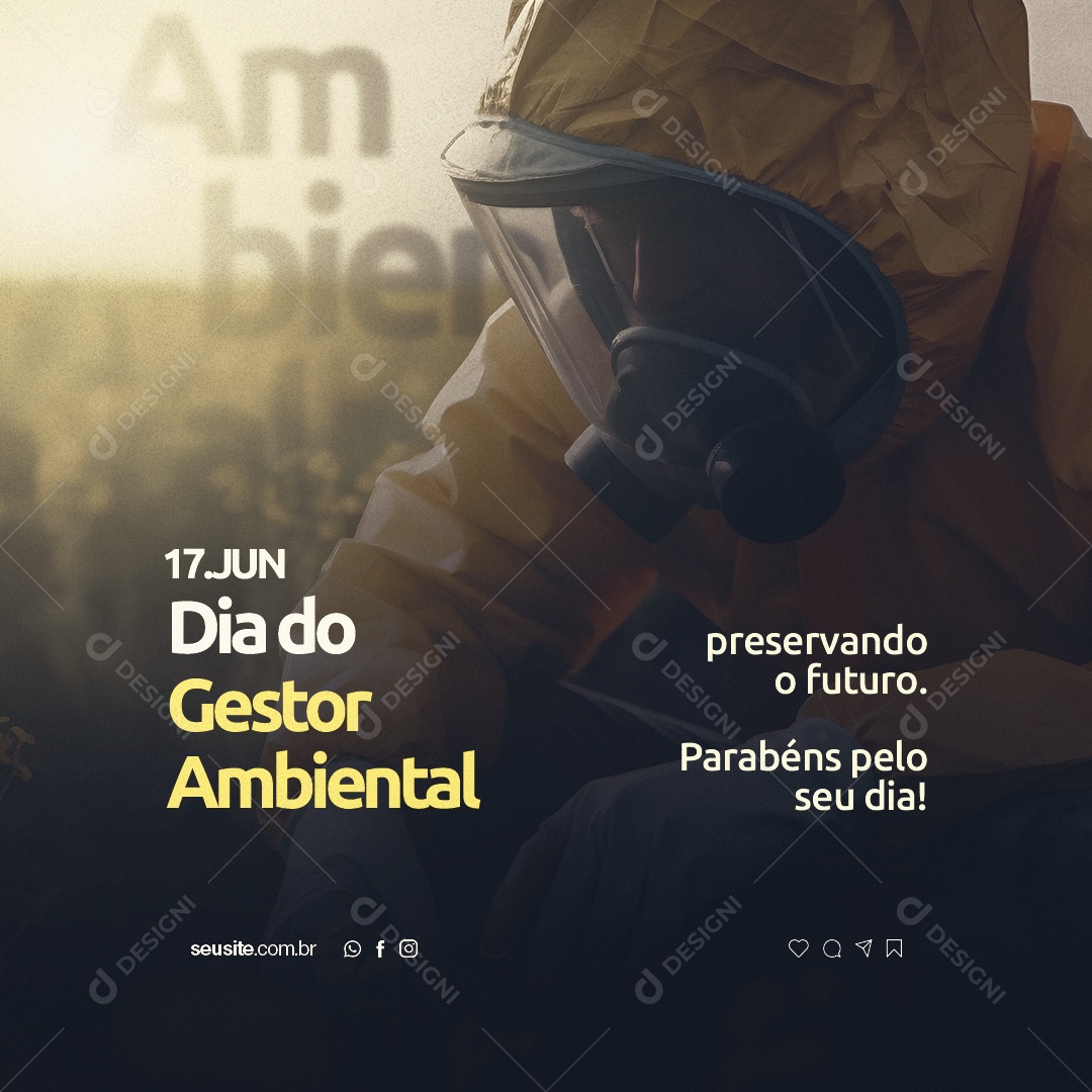 Preservando O Futuro Parabéns Pelo Seu Dia Dia Do Gestor Ambiental Socia Media PSD Editável