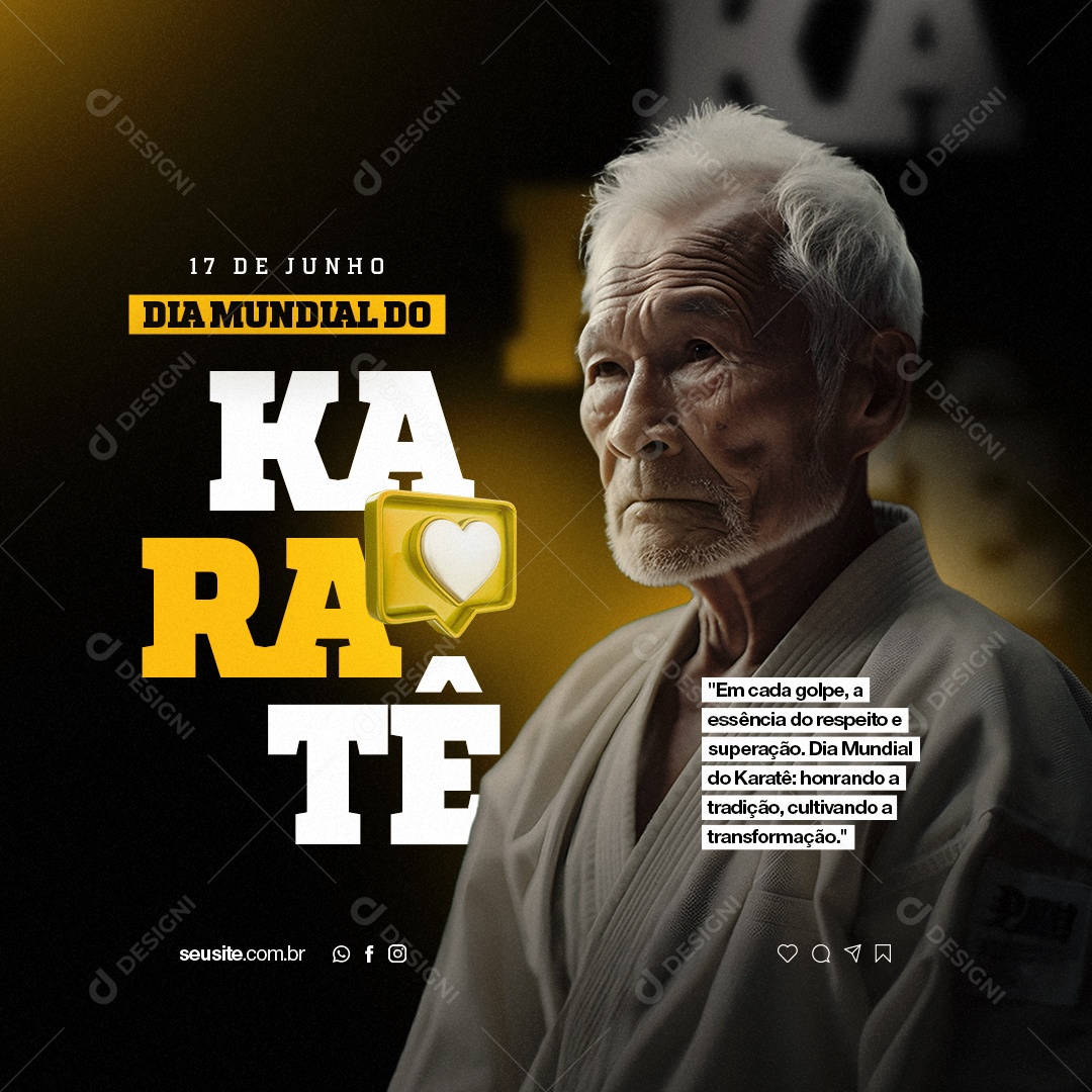 Em Cada Golpe A Essência Do Respeito Dia Mundial Do Karatê Social Media PSD Editável