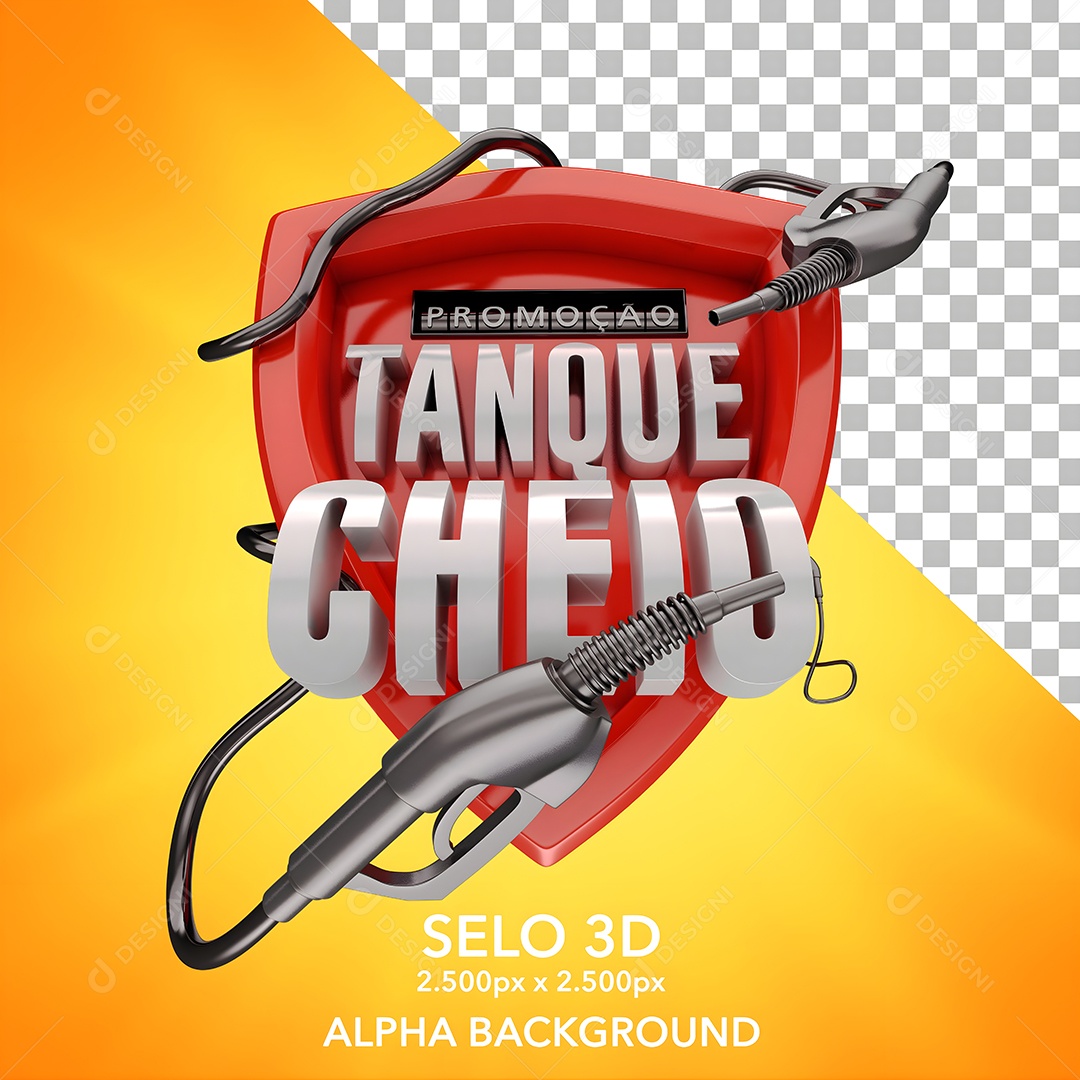 Selo 3D Tanque Cheio Para Composição PSD