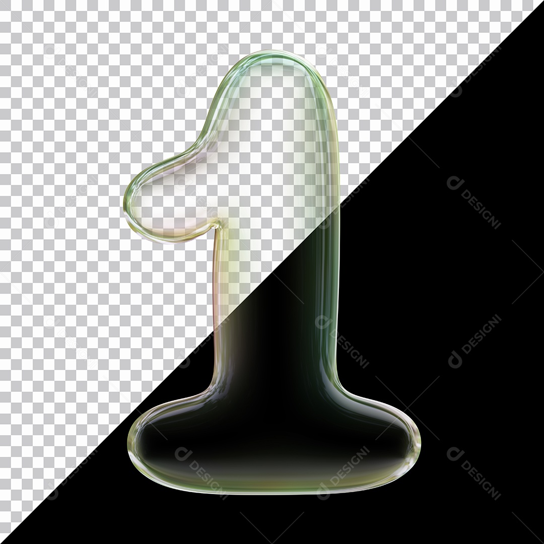 Número De Bolha 1 Elemento 3D Para Composição PSD