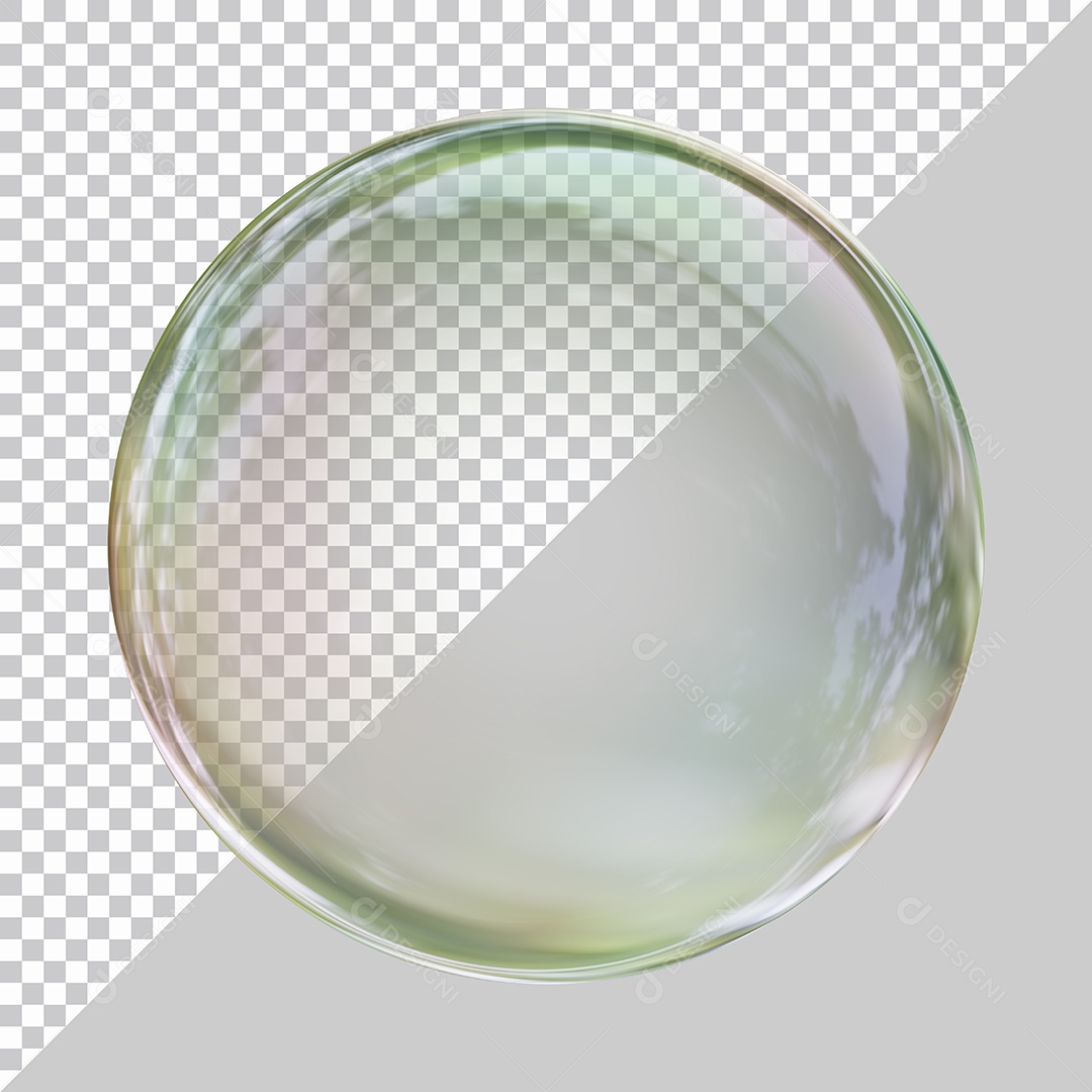 Elemento 3D Esfera De Bolha Para Composição PSD