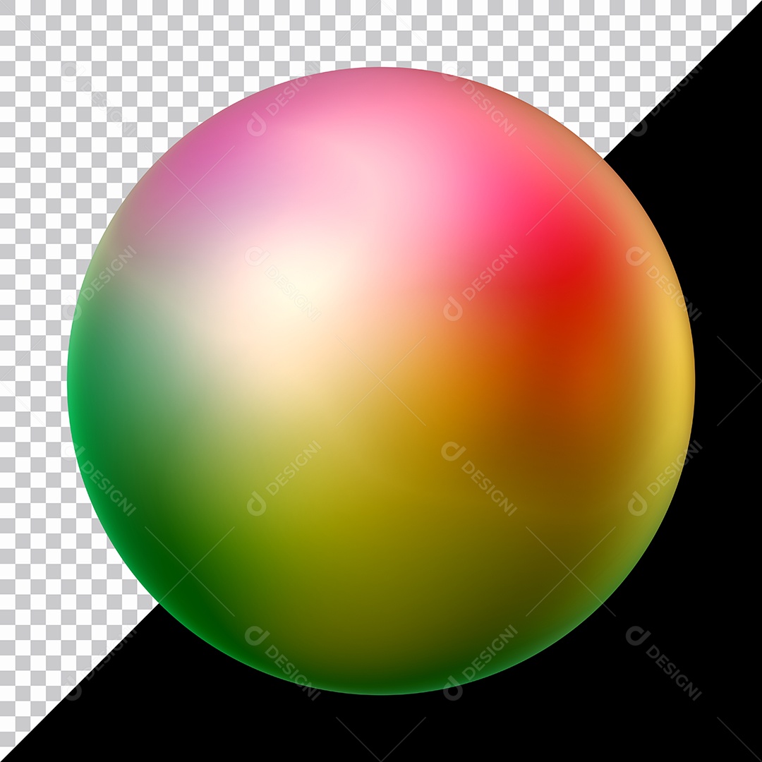 Elemento 3D Esfera Colorida Para Composição PSD