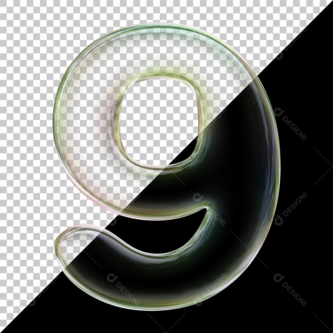 Número De Bolha 9 Elemento 3D Para Composição PSD