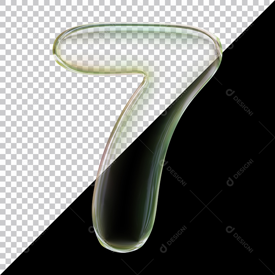 Número De Bolha 7 Elemento 3D Para Composição PSD
