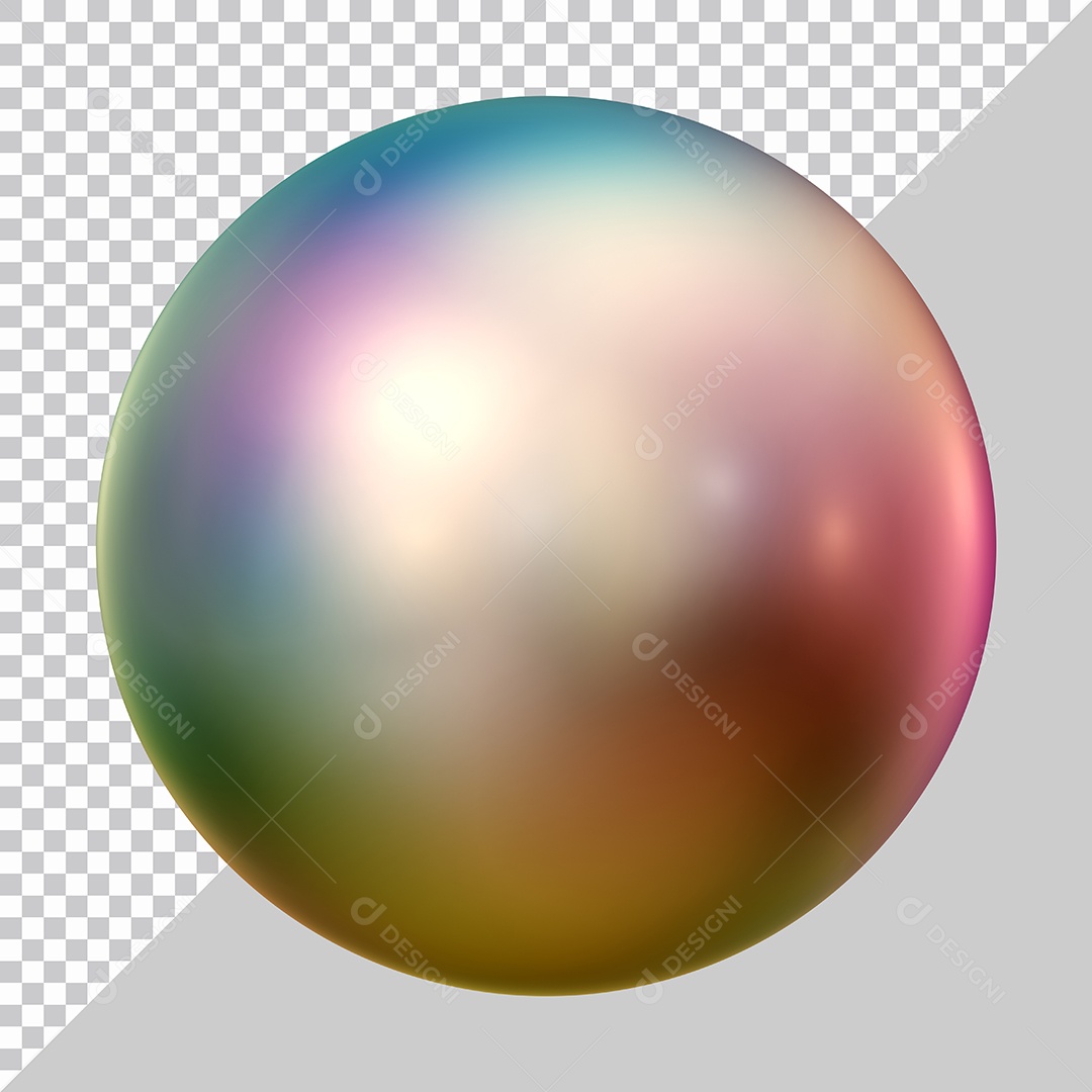 Elemento 3D Esfera Colorida Para Composição PSD