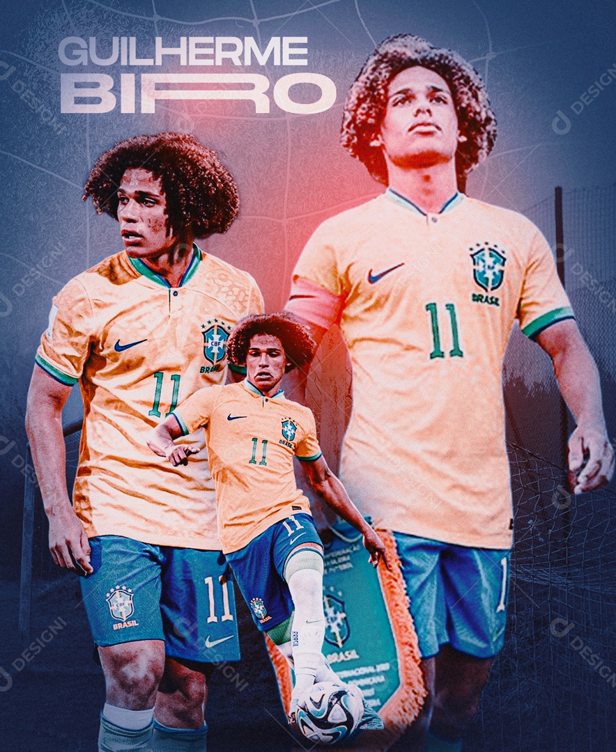 Flyer Jogador de Futebol Biro Social Media PSD Editável