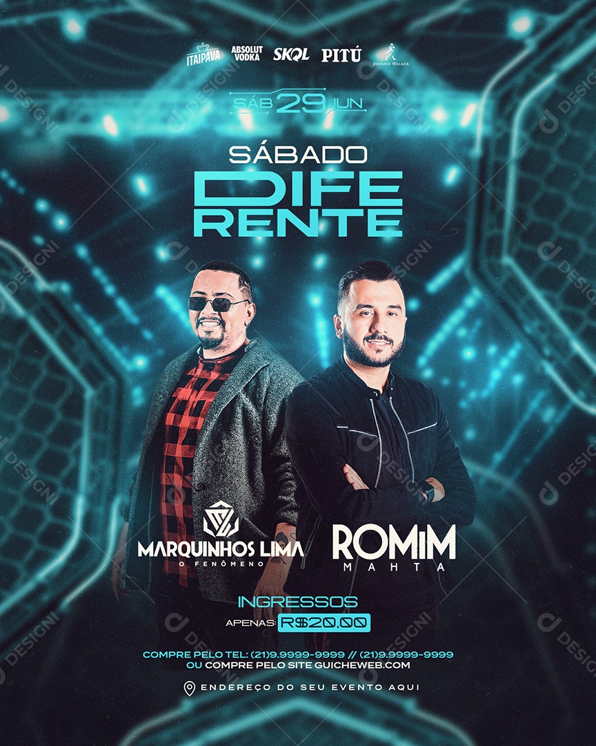 Flyer Feed Sábado Diferente Social Media PSD Editável