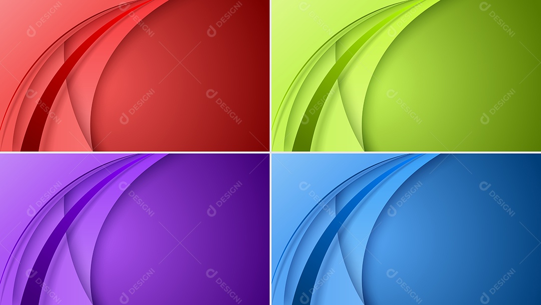 Fundo Realista 3D Vermelho Verde Roxo e Azul Vetor EPS