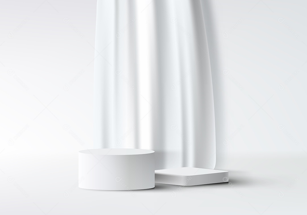 Fundo Realista 3D Branco Vetor EPS