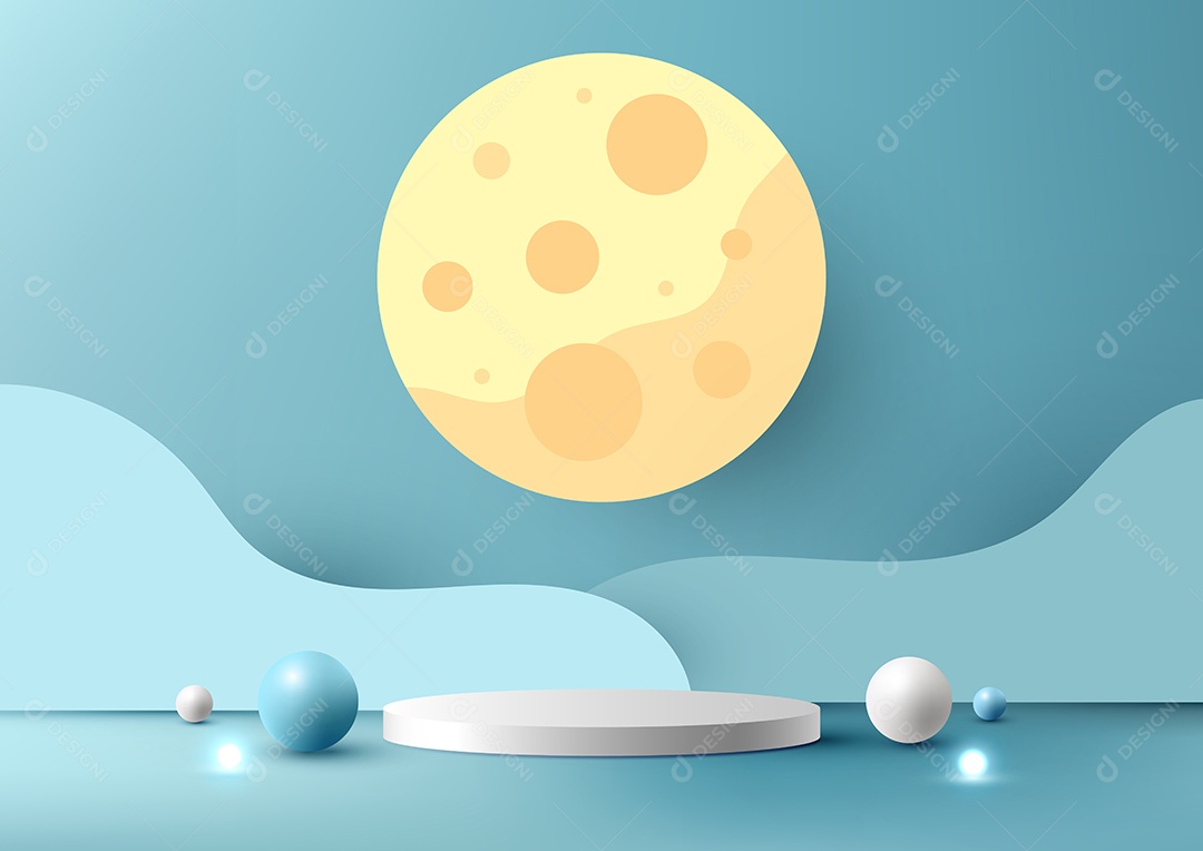 Cenário Realista 3D Ilustração Vetor EPS