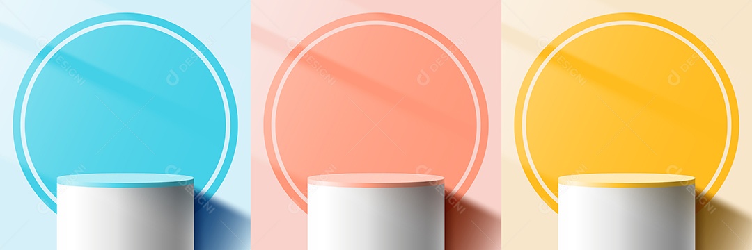 Cenário Azul Vermelho Laranja Realista 3D Ilustração Vetor EPS