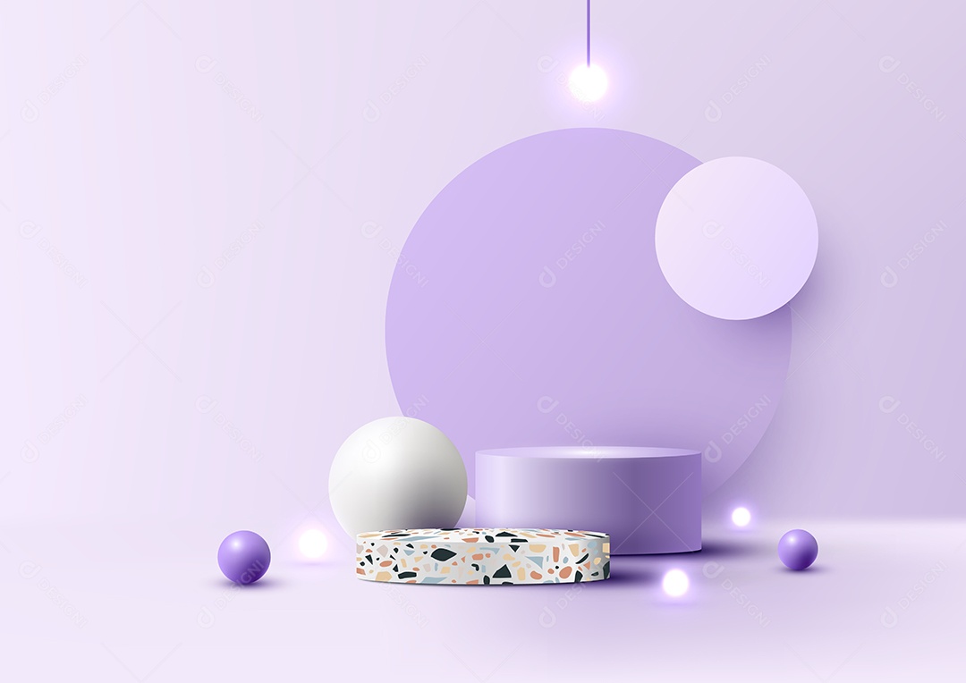 Cenário Roxo Realista Ilustração Vetor EPS