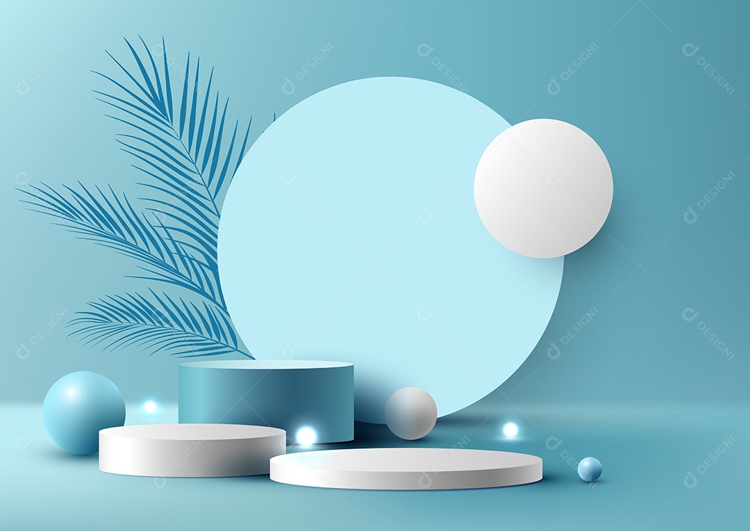 Cenário Azul Realista Ilustração Vetor EPS