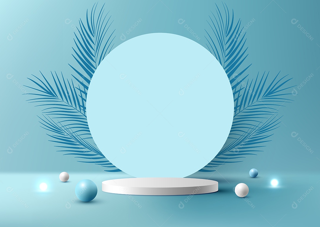 Cenário Azul Realista Ilustração Vetor EPS