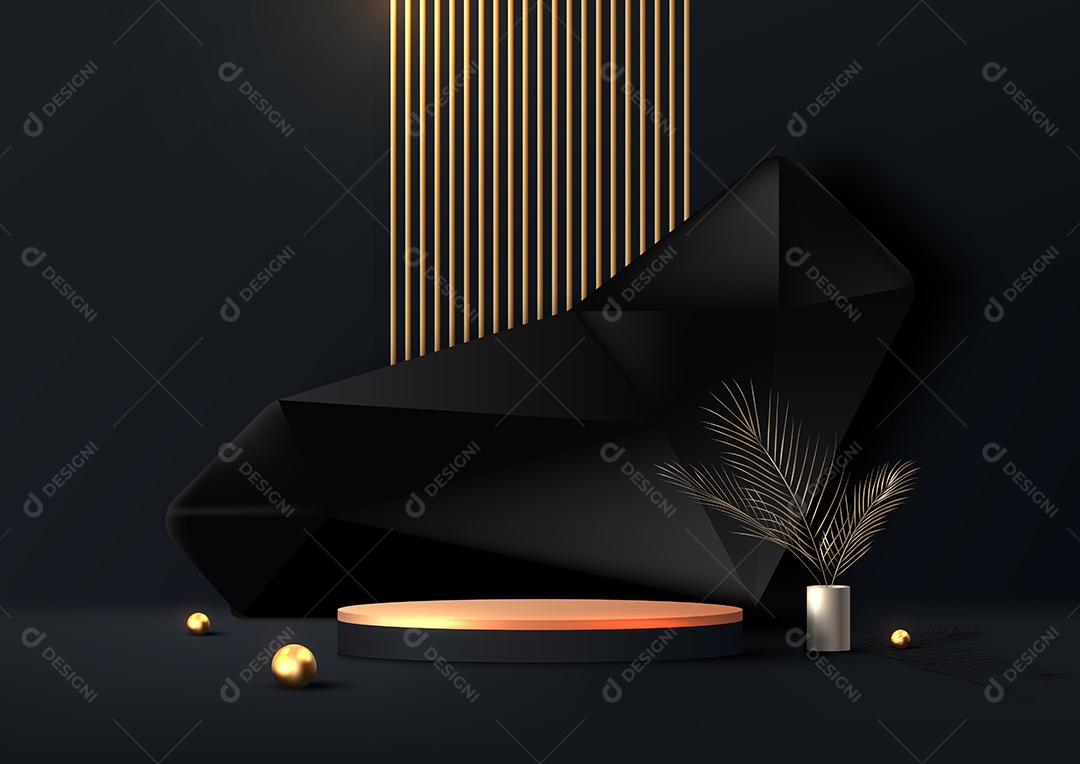 Cenário Preto Realista Ilustração Vetor EPS