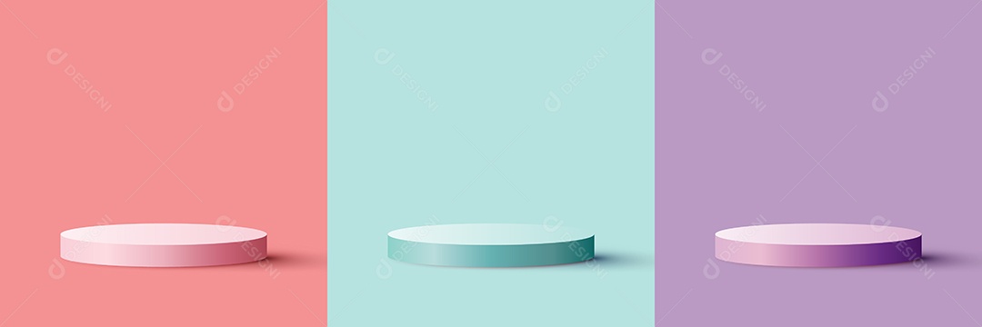 Cenário Vermelho Azul e Roxo Realista Ilustração Vetor EPS