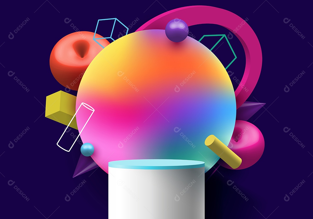 Cenário Realista De Formas Abstrata Ilustração Vetor EPS