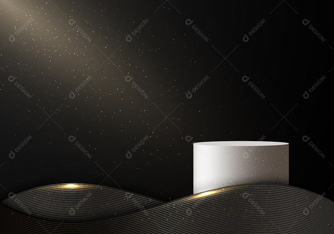 Cenário Preto Realista Ilustração Vetor EPS