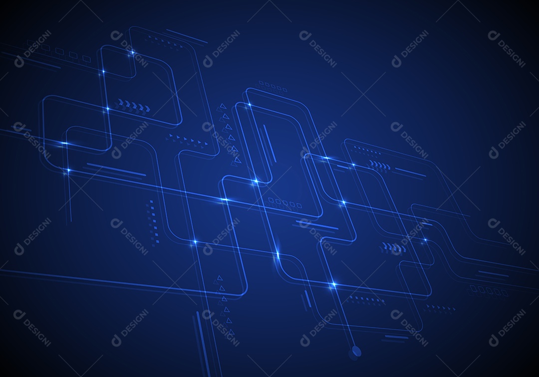 Cenário Azul Realista 3D Ilustração Vetor EPS