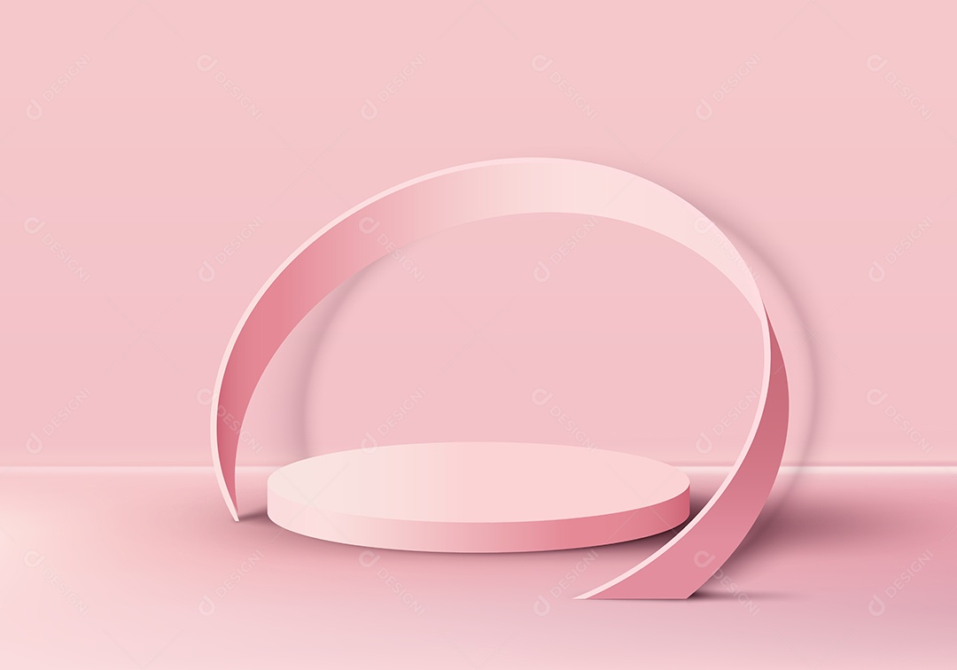 Cenário Rosa Realista 3D Ilustração Vetor EPS