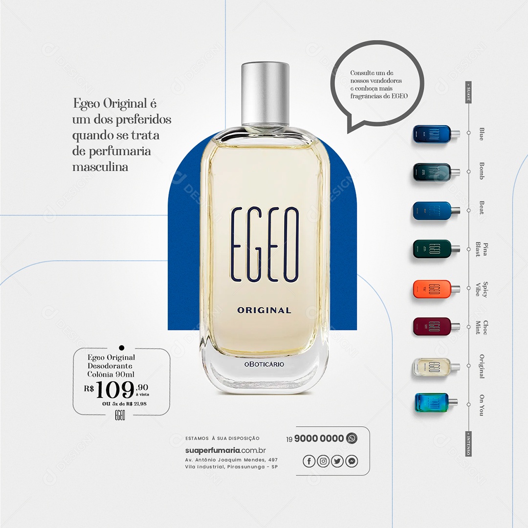 Egeo Original é Um Dos Preferidos Dia Dos Pais Perfumaria Social Media PSD Editável