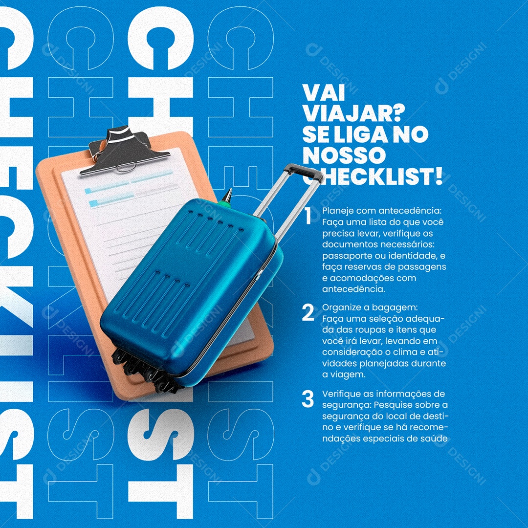 Vai Viajar Se Liga No Nosso Checklist Lista De Tarefas Social Media PSD Editável