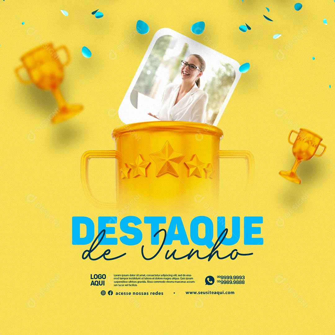 Social Media Destaque De Junho Funcionário Do Mês PSD Editável