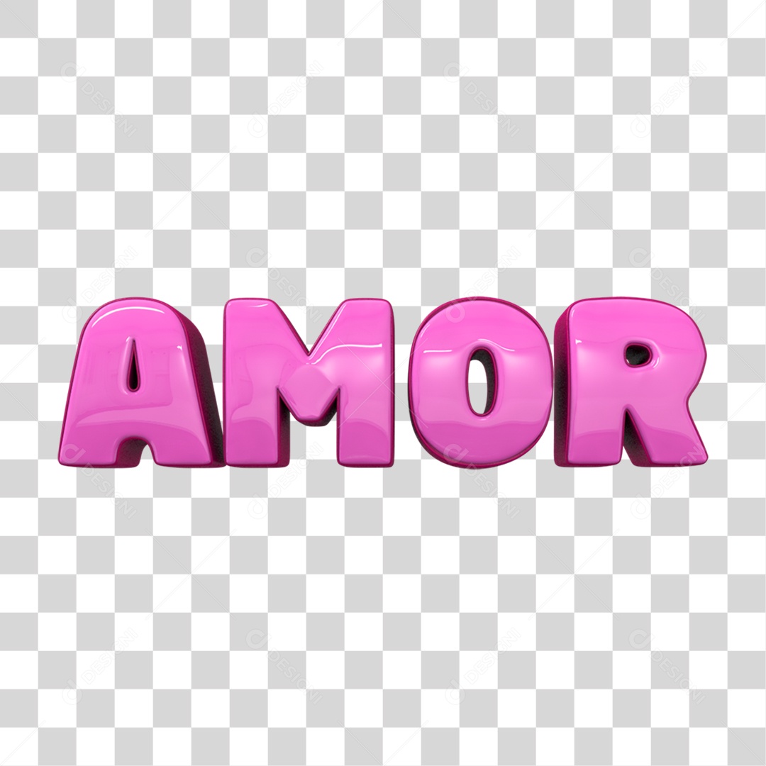 Texto 3D Amor PNG Transparente