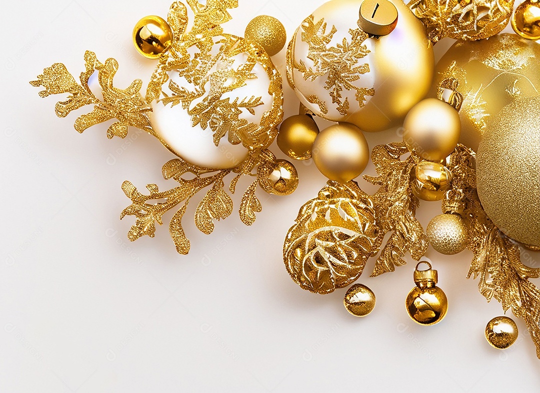 Fundo decoração de natal dourado