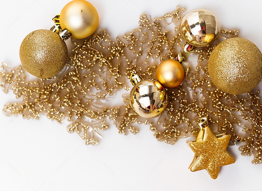 Fundo decoração de natal dourado