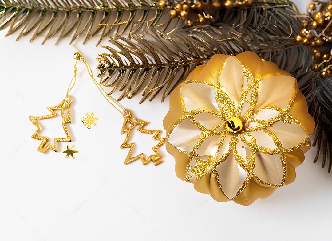 Fundo decoração de natal dourado