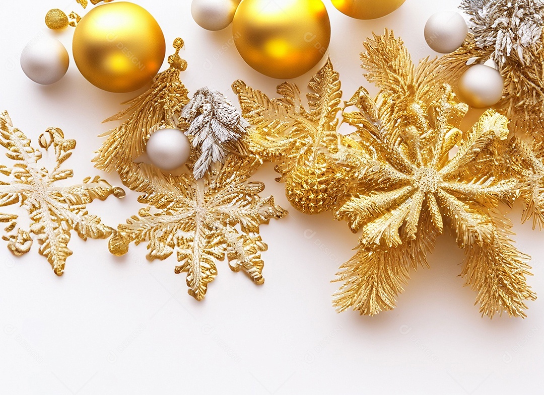 Fundo decoração de natal dourado