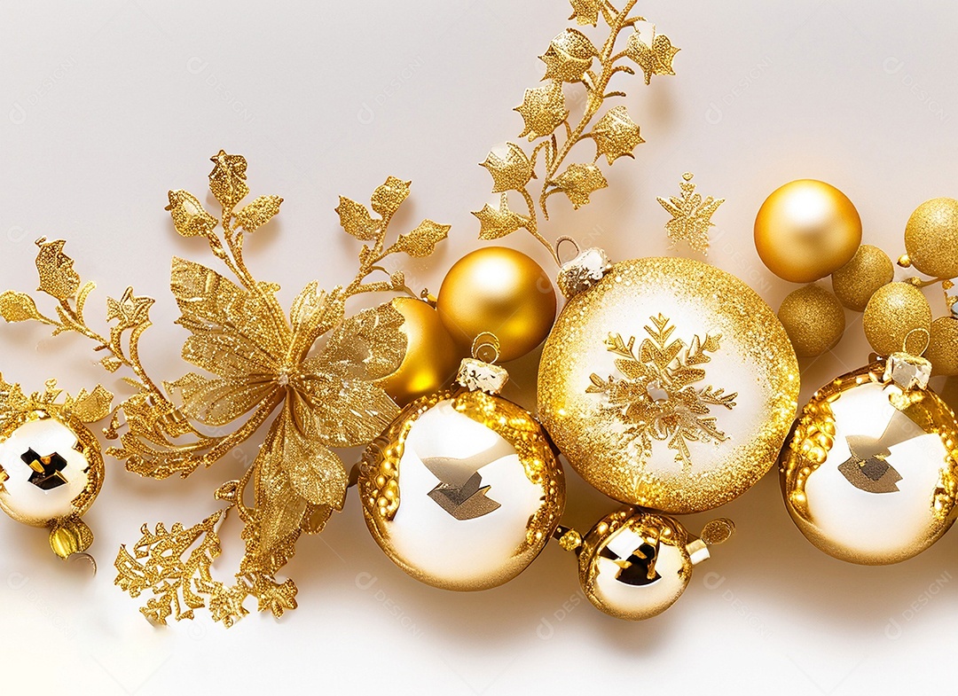 Fundo decoração de natal dourado