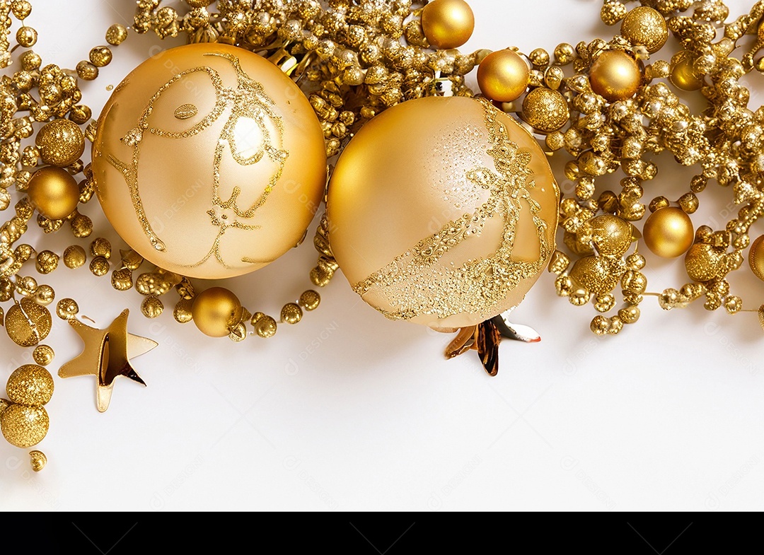 Fundo decoração de natal dourado