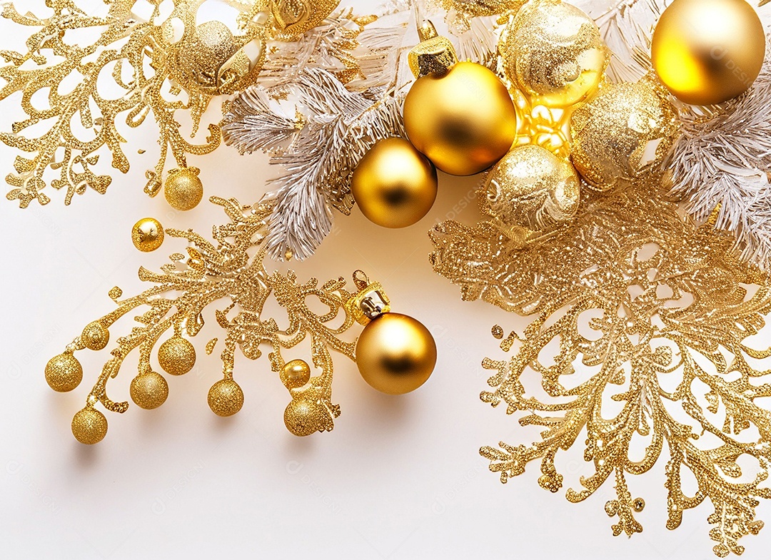 Fundo decoração de natal dourado