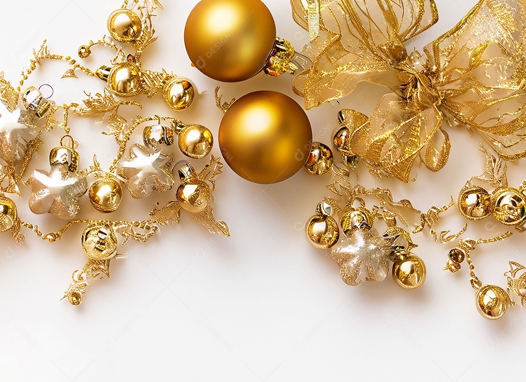 Fundo decoração de natal dourado