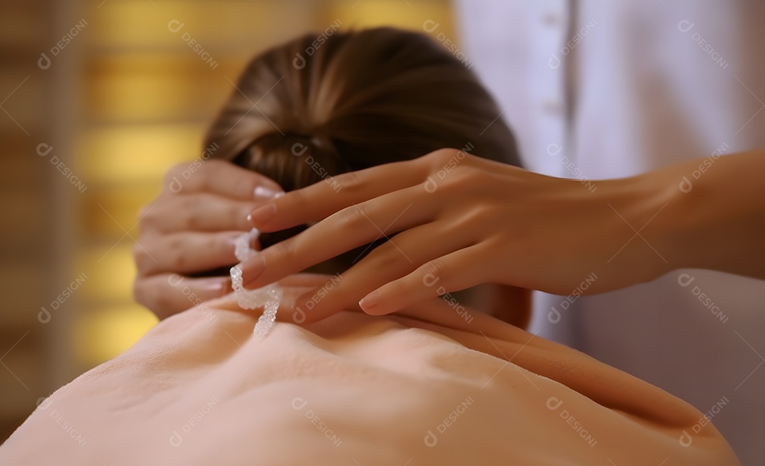 Mulher fazendo massagem em massagista