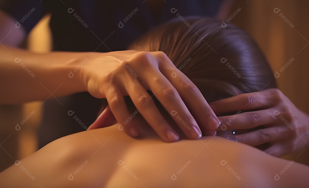 Mulher fazendo massagem em SPA