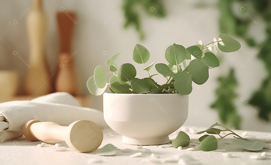 Macerado de ervas verdes para fitoterapia