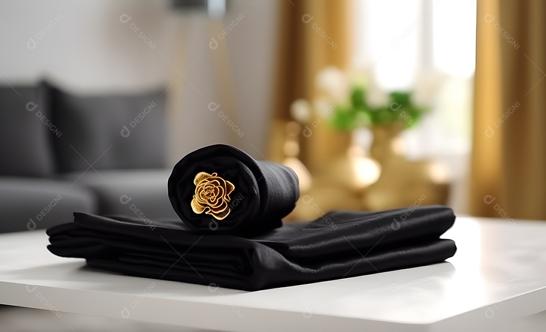 Toalhas pretas dobradas