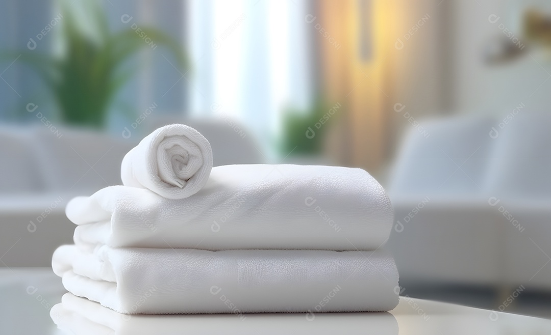 Toalhas brancas dobradas