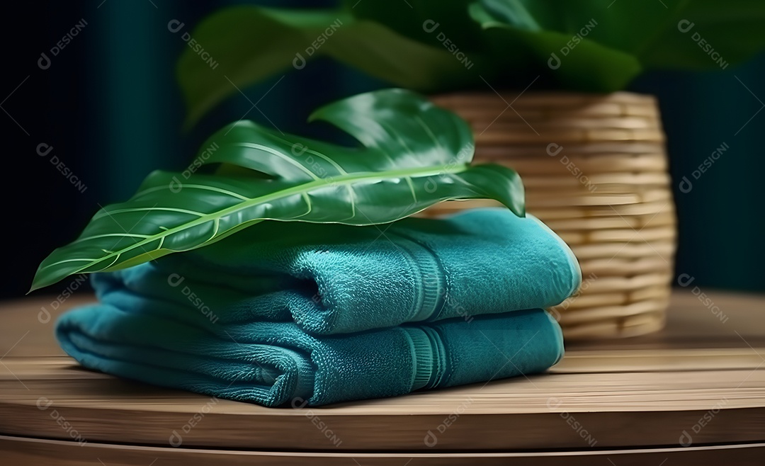 Toalhas azuis dobradas