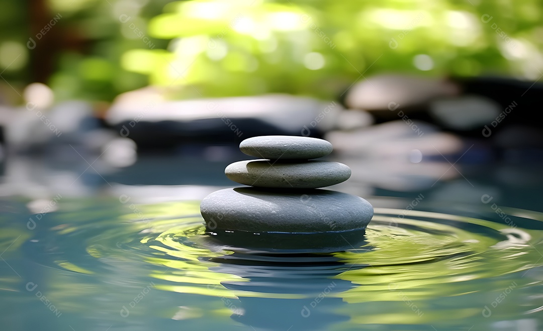 Balanço das pedras na água de turquesa