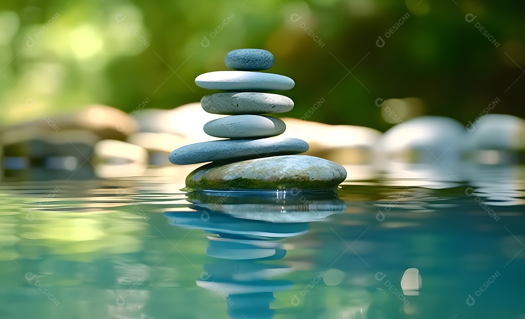 Balanço das pedras na água de turquesa