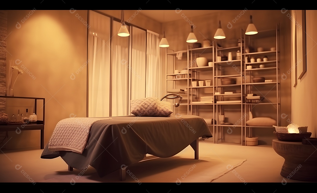 Detalhes de maca de massagem em SPA