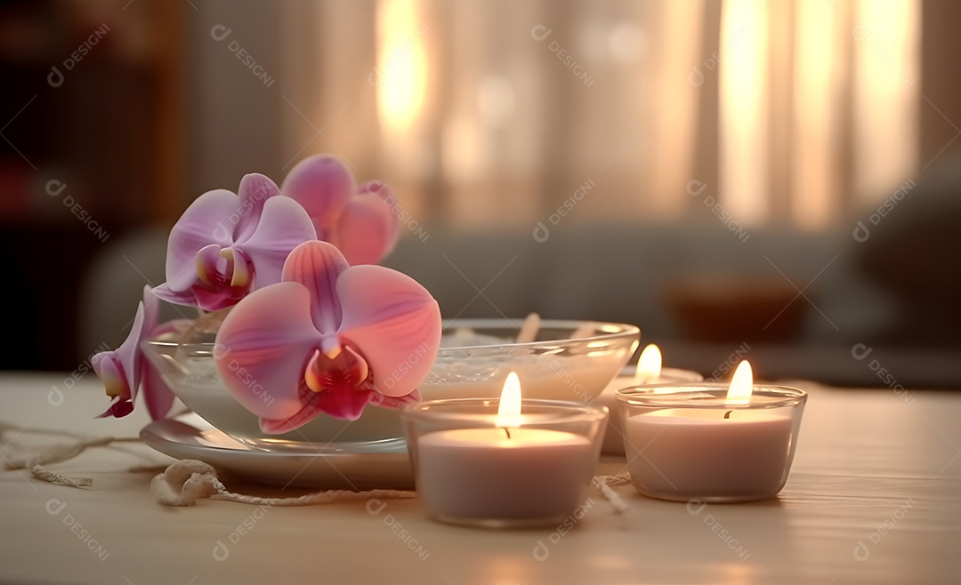 Velas aromáticas para aromaterapia em spa